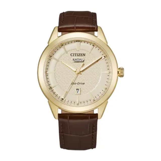 Citizen Mens Brown Leather Strap Watch Aw0092-07q | Plaza Las Americas