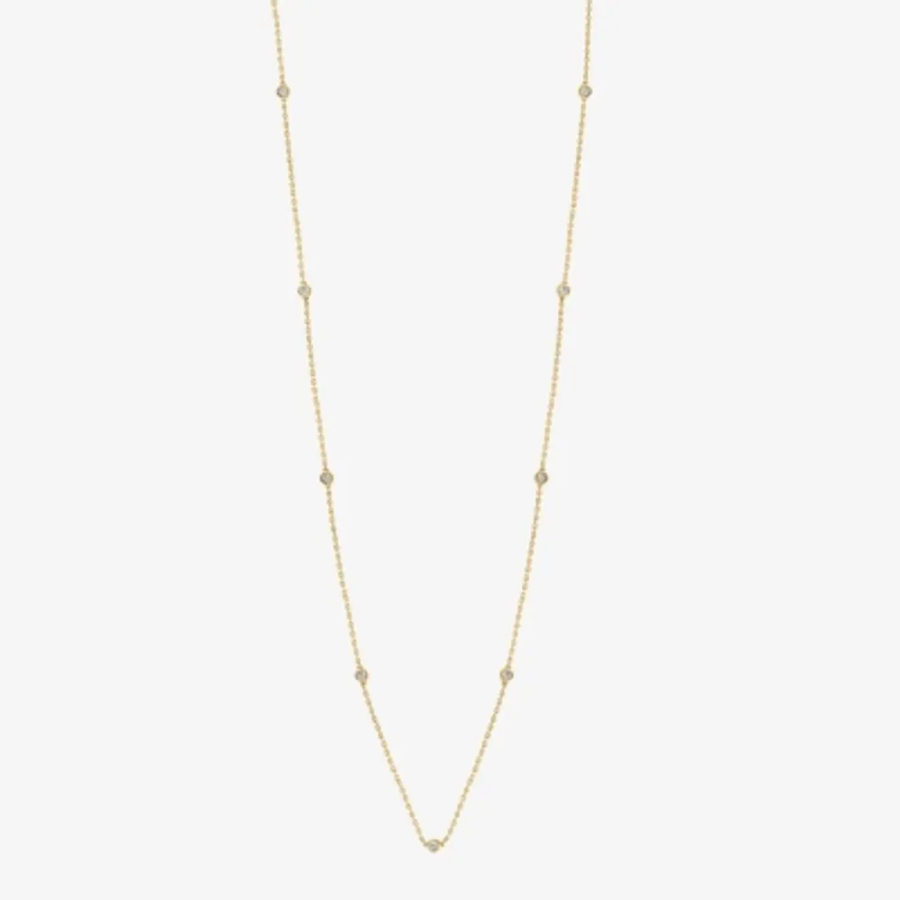 Effy Womens 1/4 CT. T.W. Natural White Diamond 14K Gold Over Silver Pendant Necklaces