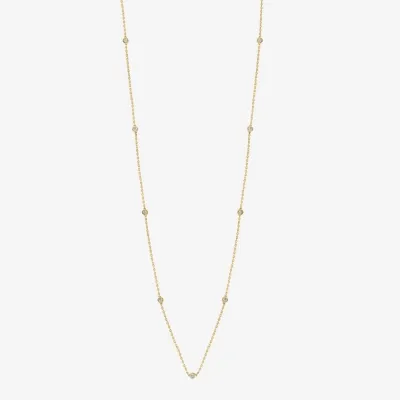 Effy  Womens 1/4 CT. T.W. Natural White Diamond 14K Gold Over Silver Pendant Necklaces