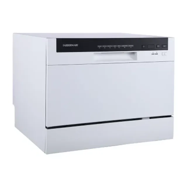 Farberware FCDMGDWH Complete Portable Countertop Dishwasher with UV Light 2  Place Settings, 5 Wash Programs