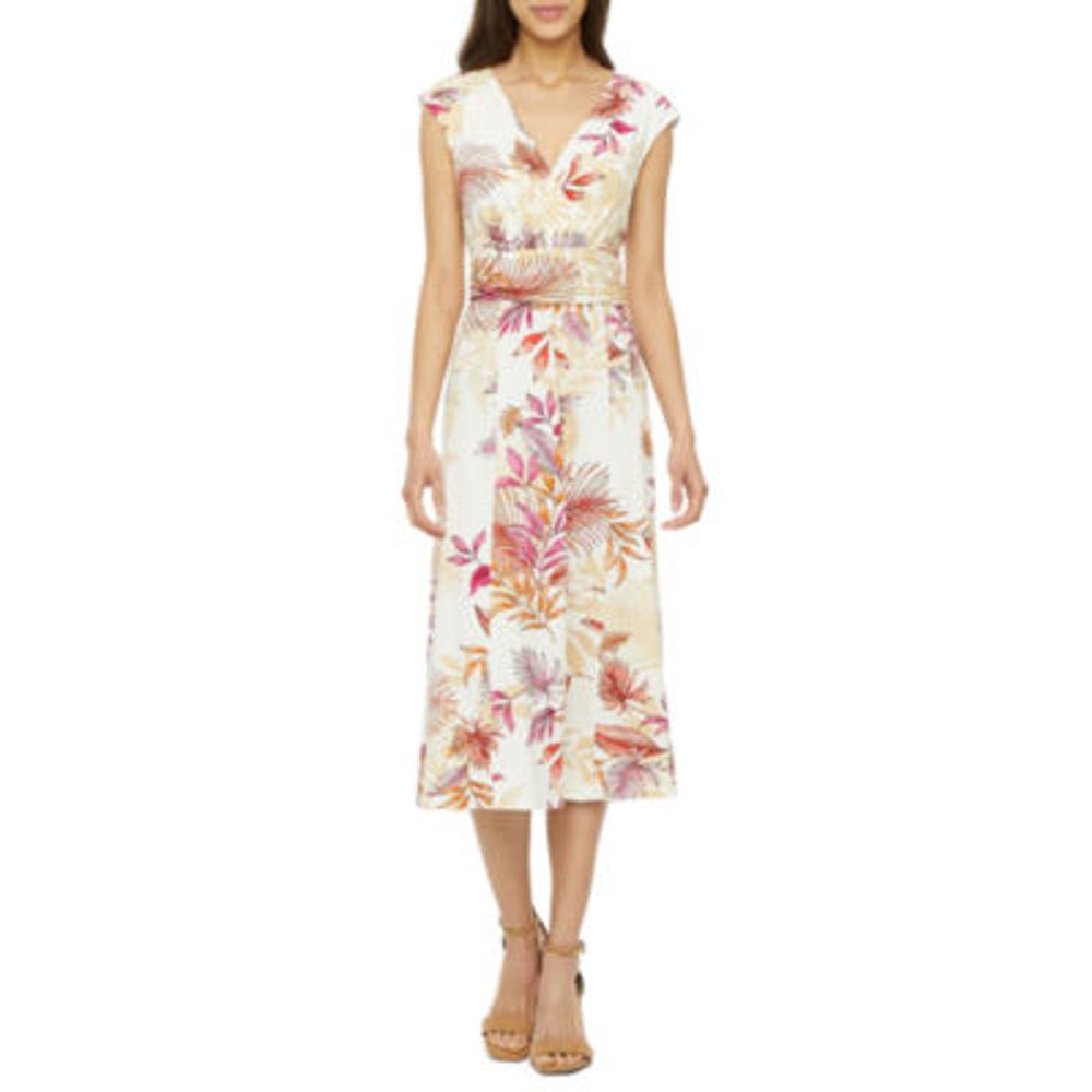 perceptions short sleeve fit & flare dress