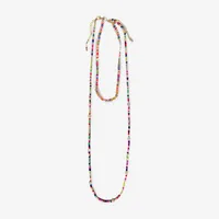 Bijoux Bar Multi Two Layer 40 Inch Beaded Necklace