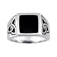 Mens Stainless Steel Celtic Knot Ring with Resin