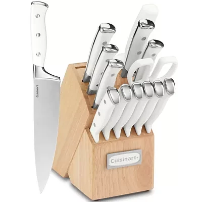 Cuisinart® Classic 15-pc. White Triple Rivet Knife Block Set