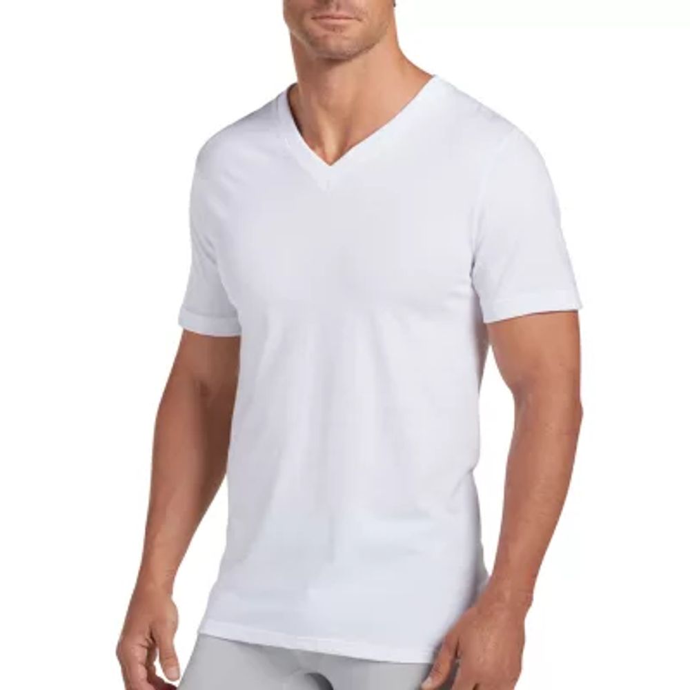 Jockey Classic Mens 3 Pack Short Sleeve V Neck Moisture Wicking T-Shirt