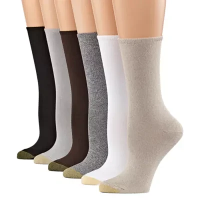 Gold Toe 6 Pair Crew Socks Womens