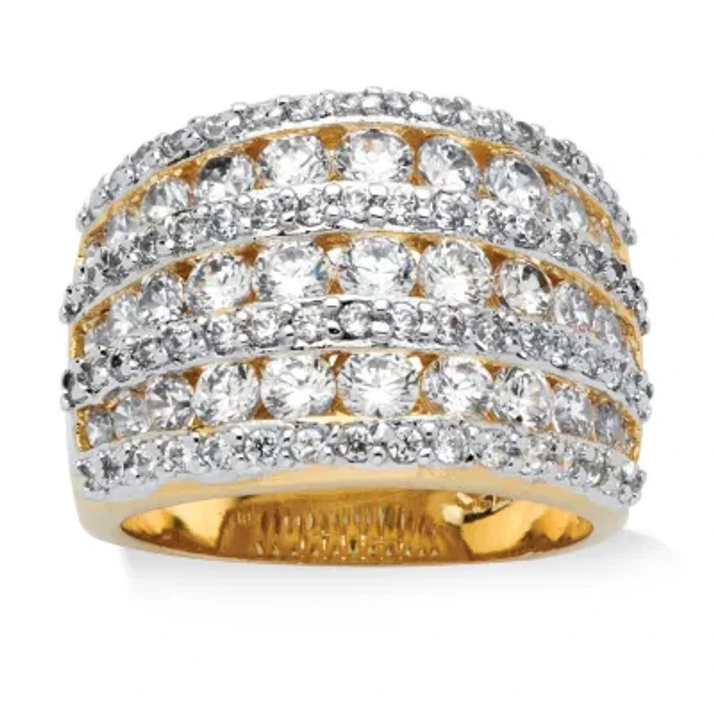 Womens 2 / CT. T.W. Cubic Zirconia 14K Gold Over Brass Cocktail Ring