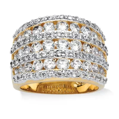 Womens 2 / CT. T.W. Cubic Zirconia 14K Gold Over Brass Cocktail Ring