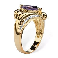 Womens 2 CT. T.W. Purple Cubic Zirconia 14K Gold Over Brass Cocktail Ring