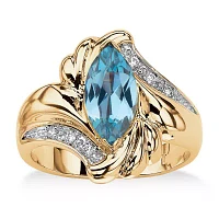Womens 2 / CT. T.W. Cubic Zirconia 14K Gold Over Brass Cocktail Ring
