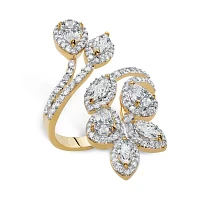 Womens 1 / CT. T.W. White Cubic Zirconia 14K Gold Over Brass Cocktail Ring