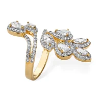 Womens 1 / CT. T.W. White Cubic Zirconia 14K Gold Over Brass Cocktail Ring