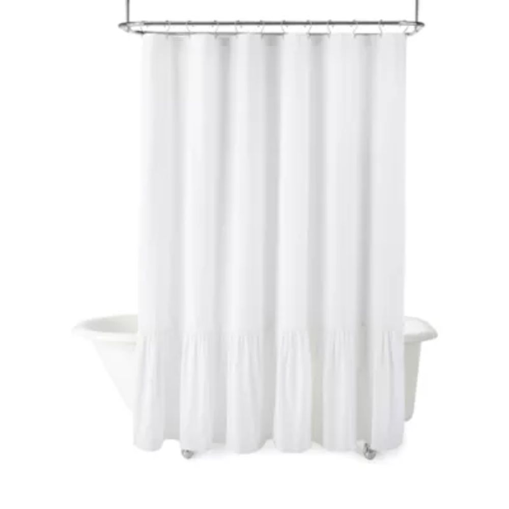 Linden Street Solid Ruffle Shower Curtain