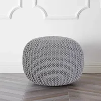 Urban Shop Round Knit Pouf Ottoman