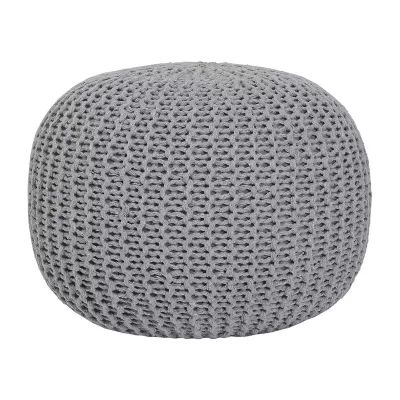 Urban Shop Round Knit Pouf Ottoman