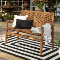 Vincent Patio Wood Loveseat Bench