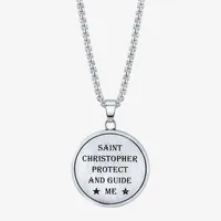 J.P. Army Men's Jewelry Stainless Steel 22 Inch Link Round Pendant Necklace