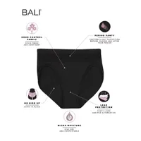 Bali Beautifully Confident With Leak Protection Average + Full Figure Period + Leak Resistant High Cut Panty Dfllh1