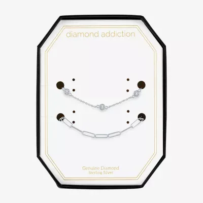 Diamond Addiction Womens 2-pc. Diamond Accent White Diamond Bracelet Set