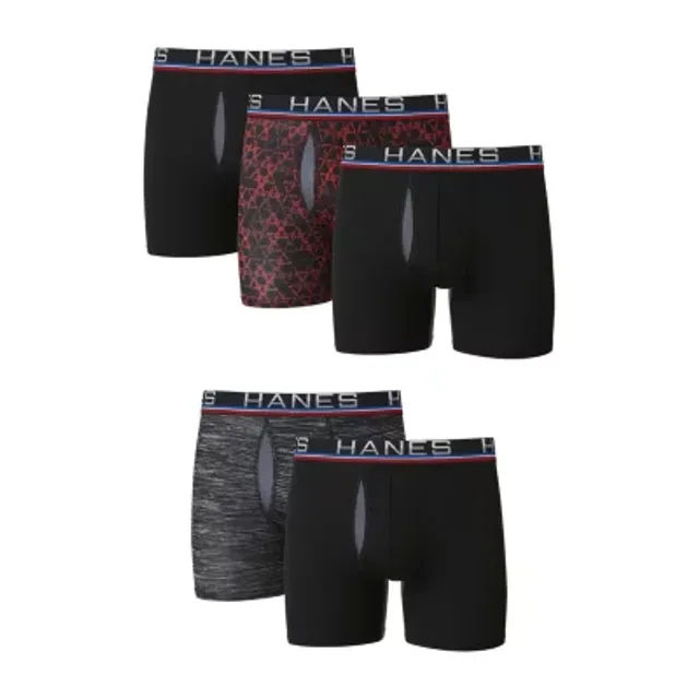 Hanes Ultimate Comfort Flex Fit Ultra Lightweight Bonus Pack Mens 5 Boxer  Briefs