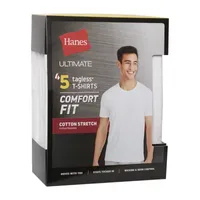 Hanes Ultimate Comfort Fit Cotton Stretch Bonus Pack Mens Crew Neck Short Sleeve T-Shirt