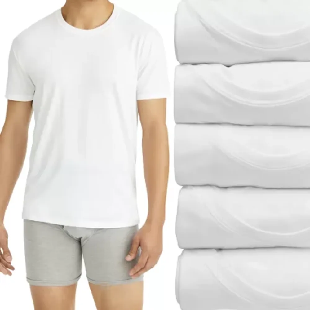 Hanes Ultimate Comfort Fit Cotton Stretch Bonus Pack Mens Crew Neck Short Sleeve T-Shirt