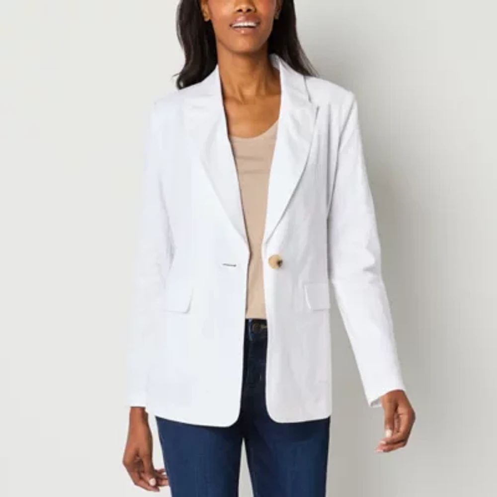 Liz Claiborne Linen Womens Classic Fit Blazers