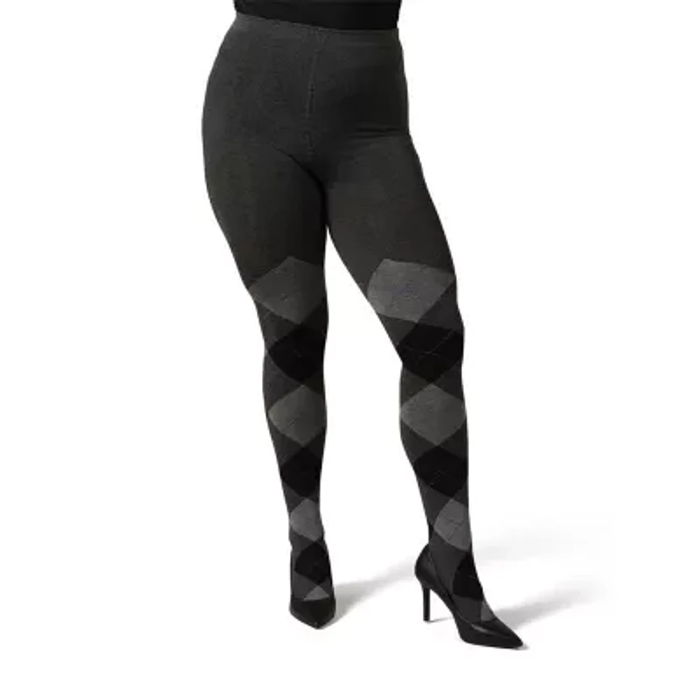 MeMoi Textured Argyle Sweater 1 Pair Tights
