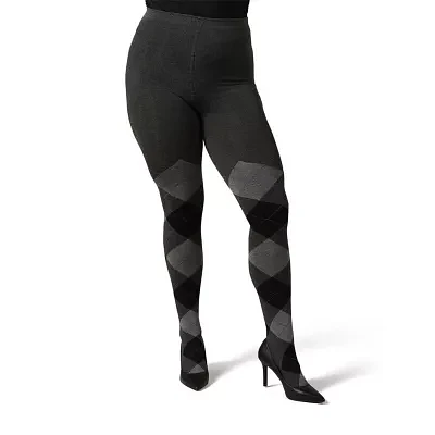 MeMoi Textured Argyle Sweater 1 Pair Tights