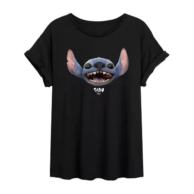 Juniors Lilo And Stitch The Movie Tee Womens Crew Neck Short Sleeve & Graphic T-Shirt