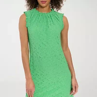 London Times Womens Sleeveless Shift Dress