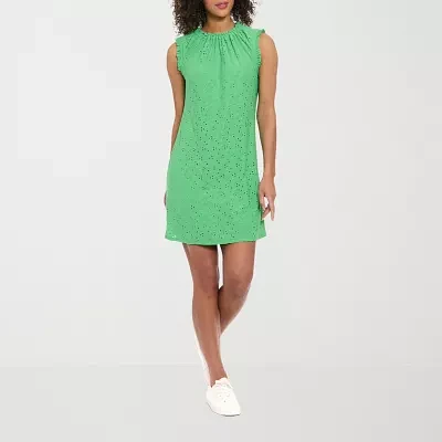 London Times Womens Sleeveless Shift Dress