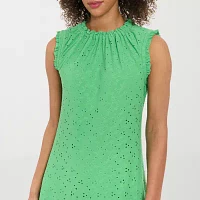 London Times Womens Sleeveless Shift Dress