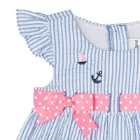 Rare Editions Baby Girls Short Sleeve Flutter Fit + Flare Dress