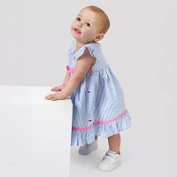 Rare Editions Baby Girls Short Sleeve Flutter Fit + Flare Dress