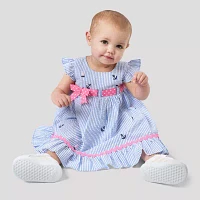 Rare Editions Baby Girls Short Sleeve Flutter Fit + Flare Dress
