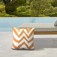 Outdoor Dècor 24 X 24 In Zig Zag Printed Large Mustard Square Throw Pillows