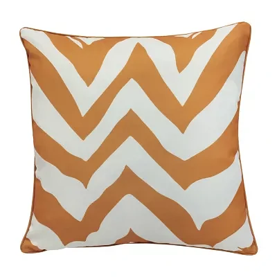 Outdoor Dècor 24 X 24 In Zig Zag Printed Large Mustard Square Throw Pillows