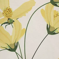 Outdoor Dècor 18 X 18 In Yellow Cosmos Print Yellow Square Throw Pillows