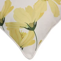 Outdoor Dècor 18 X 18 In Yellow Cosmos Print Yellow Square Throw Pillows