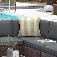 Outdoor Dècor 18 X 18 In Printed With Yellow Hatch Multi Square Throw Pillows