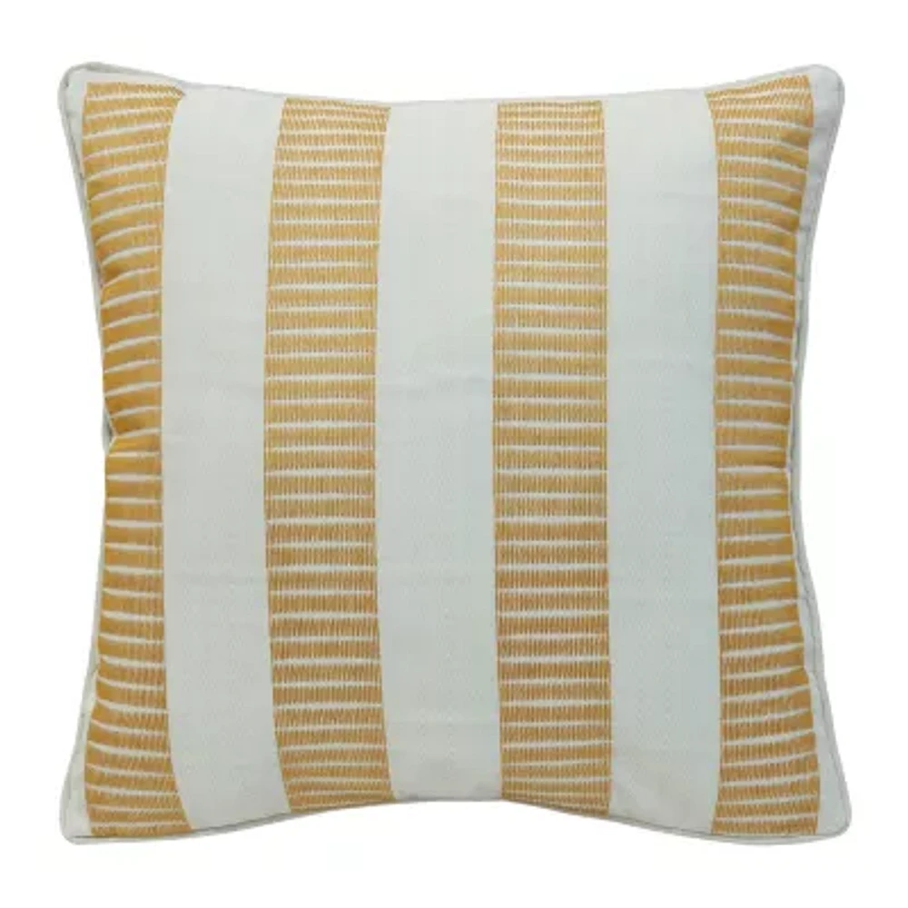 Outdoor Dècor 18 X 18 In Printed With Yellow Hatch Multi Square Throw Pillows