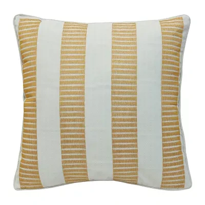Outdoor Dècor 18 X 18 In Printed With Yellow Hatch Multi Square Throw Pillows