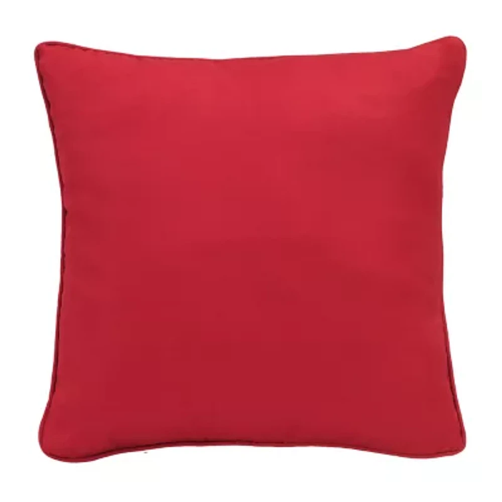 Outdoor Dècor 18 X 18 In Solid Red Square Throw Pillows