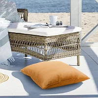 Outdoor Dècor 18 X 18 In Solid Olefin Textured Mustard Square Throw Pillows