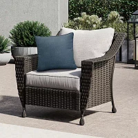 Outdoor Dècor 18 X 18 In Solid Olefin Textured Blue Square Throw Pillows
