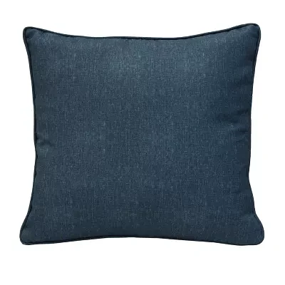 Outdoor Dècor 18 X 18 In Solid Olefin Textured Blue Square Throw Pillows