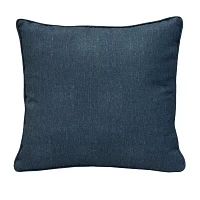 Outdoor Dècor 18 X 18 In Solid Olefin Textured Blue Square Throw Pillows