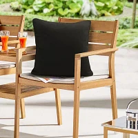 Outdoor Dècor 18 X 18 In Solid Olefin Textured Black Square Throw Pillows