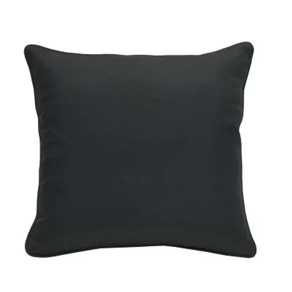 Outdoor Dècor 18 X 18 In Solid Olefin Textured Black Square Throw Pillows